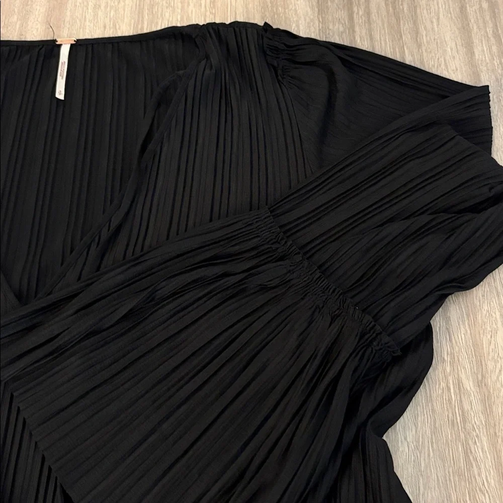 New Free People Can't Help It Long Sleeve Mini Dress Small Black OB998026